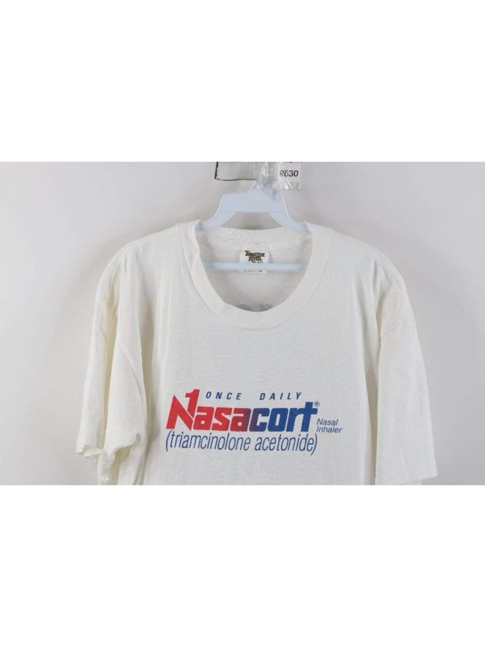 Vtg 90s Mens XL Spell Out Once Daily Nasal Inhaler Just Do It Once T-Shirt USA - Picture 2 of 12